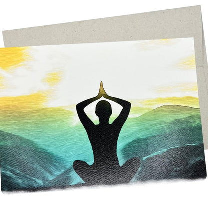 Whitman and Daughter Yoga Birthday Card (1 Premium Card, 7X5 Inch) Blank inside to pair with a yoga gift for women - 288