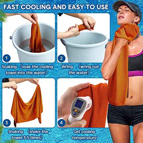 Hosuly Cooling Towel Bulk 32 x 12 Inch Ice Towel Chilly Soft Sport Yoga Athletes Gym Workout Camping Fitness Running - color: Colorful Style