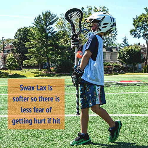 SWAX LAX Lacrosse Training Ball - Indoor Outdoor Practice Less Bounce & Rebounds - color: Neon Lax Sticks