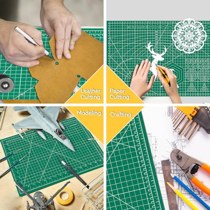 5 Packs Self Healing Cutting Mat Bulk 12"x18" Rotary Cutting Sewing Mats A3 | Cutting Board for Fabric Crafting Sewing Scrapbooking Quilting, Precision Cutting, Double Sided 5-Ply