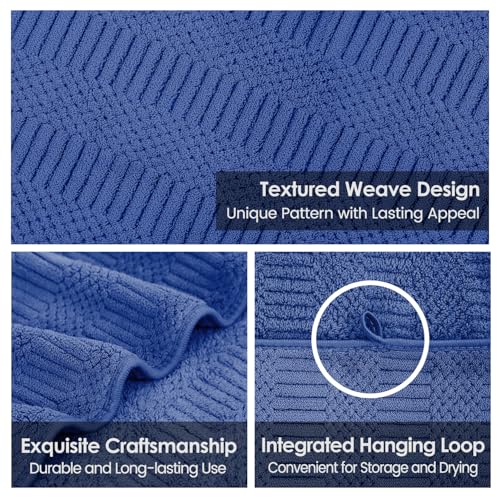JML Microfiber Bath Towels, Navy, 30" x 60", 2 Pack - color: Diamond Cross Grid Navy, size: 2 Pack (30 in x 60 in)