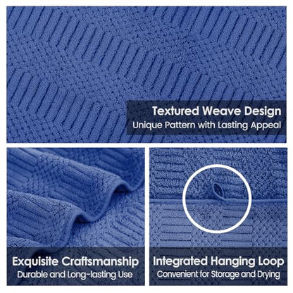 JML Microfiber Bath Towels, Navy, 30" x 60", 2 Pack - color: Diamond Cross Grid Navy, size: 2 Pack (30 in x 60 in)