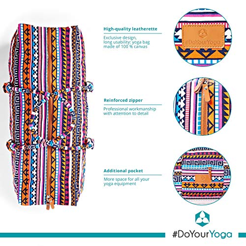 #DoYourYoga Full-Zip Extra Large Yoga Mat Tote Bag with Multi-Functional Storage Pockets for Sports Gym Pilates »Ghanpati« - color: Maya