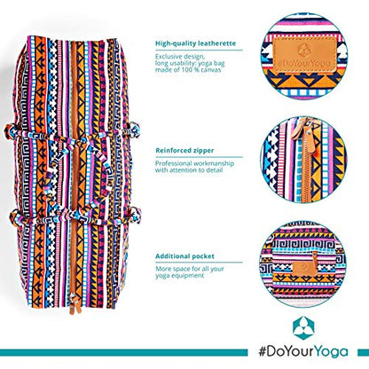 #DoYourYoga Full-Zip Extra Large Yoga Mat Tote Bag with Multi-Functional Storage Pockets for Sports Gym Pilates »Ghanpati« - color: Maya