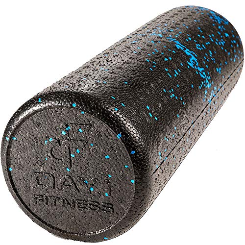 Day 1 Fitness High Density Muscle Foam Rollers - Sports Massage Rollers for Stretching, Physical Therapy, Deep Tissue, Myofascial Release - Ideal for Exercise and Pain Relief - Speckled Blue, 12” - color: Blue Speckled, size: 12"