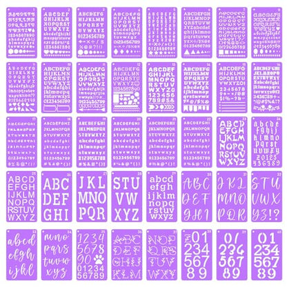 40 Pcs Letter Stencils for Painting,Alphabet & Number Templates for Journal | Letter & Number Stencils, 6 Size Options From 0.3 To 1.45 Inch, Reusable Pet Plastic, Ideal For Journaling, Scrapbooking