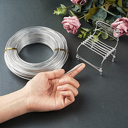 Pandahall 114 Feet Silver Aluminum Wire 2.5mm/10gauge Metal Craft Wire for DIY Manual Arts Jewelry Making(Silver)