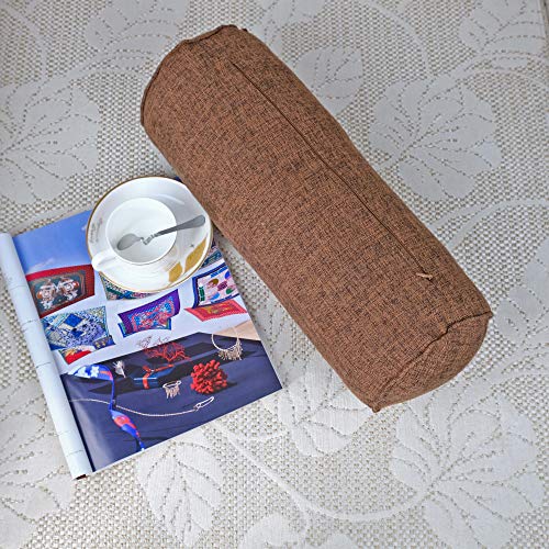 Neck Roll Pillow - color: Brown (Linen)