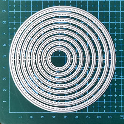 8PCS Circle Cutting Dies Handmade DIY Paper Cards Album Decoration Stencils Template Embossing for Card Scrapbooking Craft (Round) - style: Circle