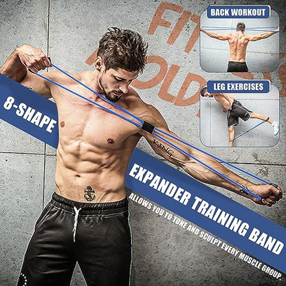 TAIMASI 23Pcs Stackable Resistance Bands Set with Handles Up to 150 Lbs