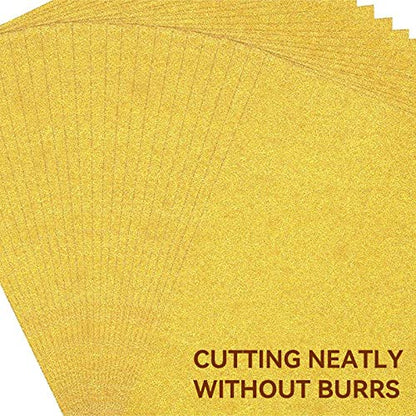 Gold Glitter Cardstock 12 x 12, Paper for Cricut, Thick Card Stock for Card Making, Scrapbooking, Craft(250Gsm 30Sheets)…… - color: Gold9