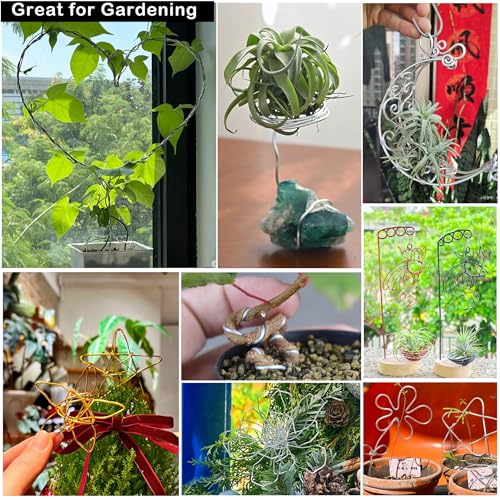 Gold Soft Aluminum Wire 131 Feet 1.0mm for Floral Bonsai Tress Dolls | Flexible Craft Wires Bendable Sculpting Wire Round metal Armature Wire for Jewelry Making Beading, Floral, Wreath Making - color: Gold, size: 12 gauge/2mm,131feet