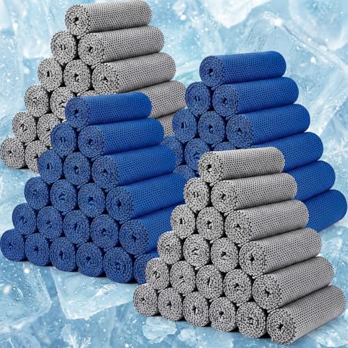 BBTO 100 Pack Cooling Towel Bulk - color: Blue Gray, size: 32 x 12 Inch