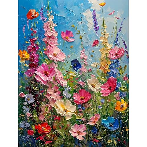 Hutarosl Wild Flowers Paint by Numbers Kits for Adults 16x20in | Flowers Paint by Number Adult,Flower Canvas Paint by Numbers for Adults,DIY Oil Painting Kits for Gifts Home Decor - color: Flowers, size: 1 Pack - 16x20 inches