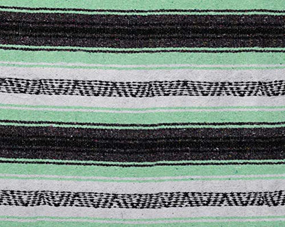 Open Road Goods Mexican Blanket - Authentic Serape Falsa Blanket - Handmade (Mint) - color: Mint
