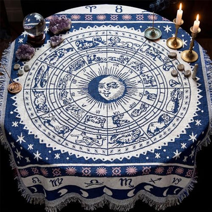 Knana Boho Cloth Tarot Altar Cloth Constellation Tarot Mat for Reading