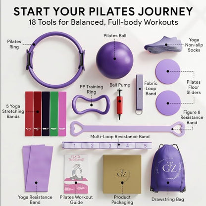 Pilates Equipment, Pilates Reformer, Home Pilates Kit - color: Purple