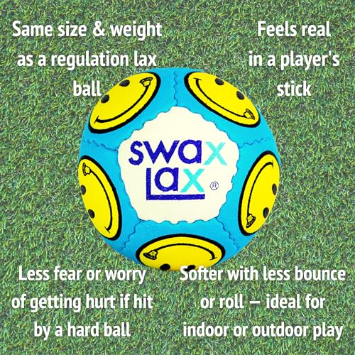 SWAX LAX Lacrosse Training Ball - Indoor Outdoor Practice Less Bounce & Rebounds - color: Smile
