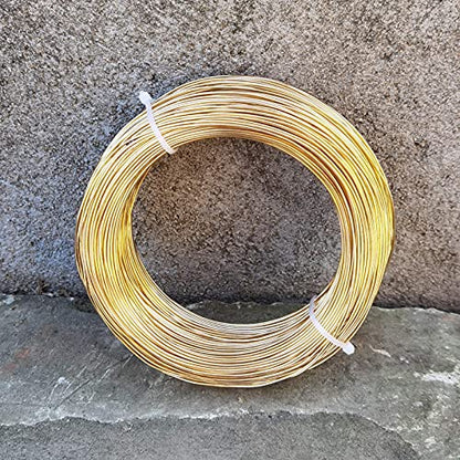 INSPIRELLE 18 Gauge KC Gold Aluminum Craft Wire Bendable Metal Wire | 377 Feet for Jewelry Craft Making - color: KC Gold, size: 18 Guage (1.0mm)