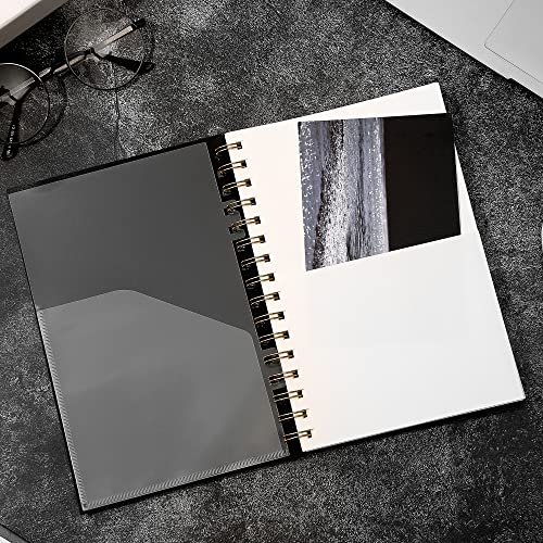 Yoment Dot Grid Spiral Notebook A5 Spiral Bullet Dotted Journal 160 Pages | Thick Dot Paper Notebooks Plastic Hardcover Spiral Notebook 5x7 Wire Bound Notebooks for Work School Office Supplies, Black - color: Black, style: B - Dotted - A5