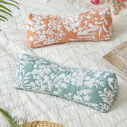 Buckwheat Neck Support Pillow Cervical Neck Cylinder Bolster Pillow,Buckwheat Hulls Adjustable Roll Pillow,Neck Pain Relief for Back and Side Sleepers Round Pillows for Lunch Break Green, 6*15 inch - color: Green