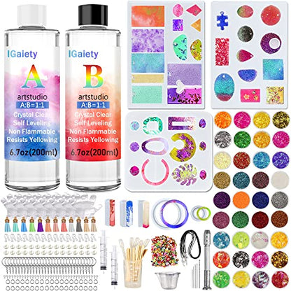 IGaiety Resin Jewelry Making Kit with Silicone Molds, 278PCS Starter Set | Reusable Silicone Molds with Smooth Release, Durable Jewelry Findings and Colorful Embellishments for Creative DIY Projects - size: X-Jewelry Mold