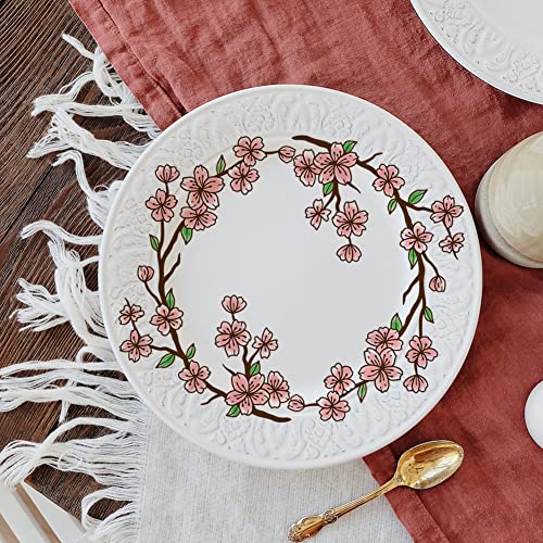 OLYCRAFT 2pcs 8.6x11 Inch Sakura Silk Screen Printing Stencils Self-Adhesive Silk Screen Stencils Cherry Blossom Border Screen Stencils Reusable Mesh Transfers for Painting on Wood T-Shirts Bags - color: Sakura