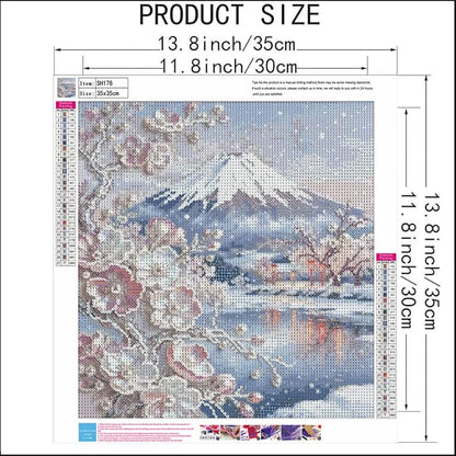 Snow Mountain Flower 5D Diamond Art Painting Kits for Adults 14 x 14 inch | DIY Full Drill, Arts and Crafts, Home Wall Deco,Beginner Easy Painting - color: SH178
