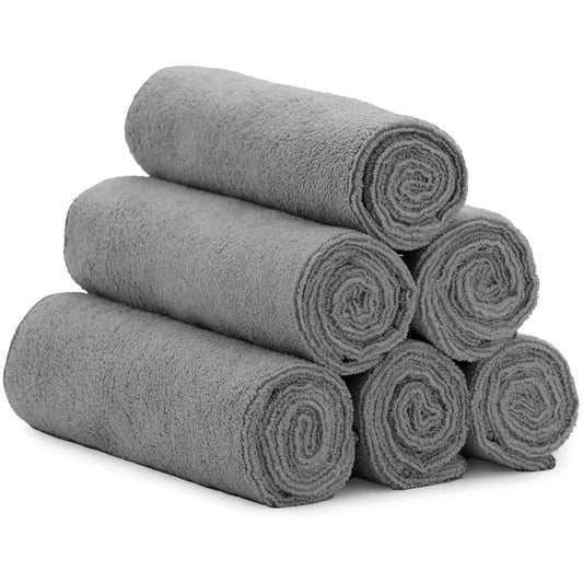 Quick D. Microfiber Gym Towels 16x27 Inch – 5 Pack, Quick Dry, Soft & Absorbent Workout Towels for Gym, Sports & Fitness (Grey) - color: Grey