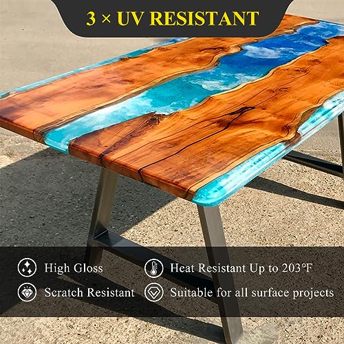 TAKIMO 1 Gal 3X UV Resistant Crystal Clear Epoxy Resin Kit, 1:1 High Gloss | Non-Yellowing Formula, Bubble-Free, Self-Leveling, Art, Crafts, Jewelry, Casting, Coating and Tabletop Projects - size: 1 Gallon