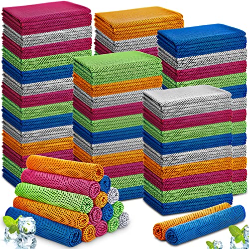 Hosuly Cooling Towel Bulk 32 x 12 Inch Ice Towel Chilly Soft Sport Yoga Athletes Gym Workout Camping Fitness Running - color: Colorful Style