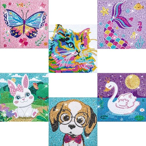 Labeol Diamond Art Kits for Kids Crafts for Girls Ages 6-8-10-12 Easy to DIY Creative Diamond Art Sticker Craft by Numbers Kits for Kids and Adult Beginners (Precious) - style: Precious