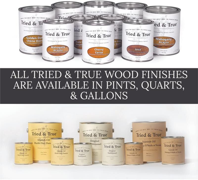 Tried & True Superior Varnish Oil Wood Finish & Sealer, 8 oz. | Natural Pine Resin & Linseed Oil, Ideal for Interior Furniture, Tables, Countertops, Food Safe, Scratch Resistant & Durable - size: 8 oz