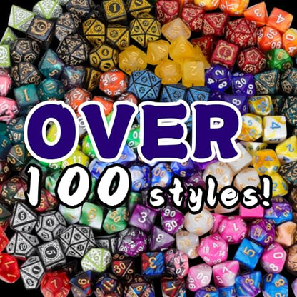 QMAY Mystery Dice Set – 42 Pcs Acrylic Polyhedral Dice + 6 Pcs Velvet Bag - style: 6 bags Mystery Dice