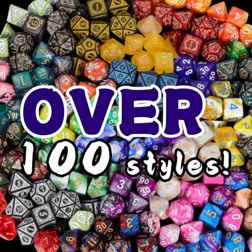 QMAY Mystery Dice Set – 42 Pcs Acrylic Polyhedral Dice + 6 Pcs Velvet Bag - style: 6 bags Mystery Dice