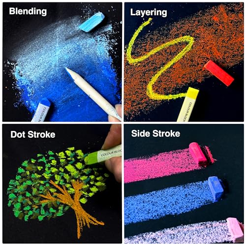 COLOUR BLOCK Soft Pastels for Artists - 80 Colors Square Chalk Soft Pastels Art Set in CARBON Box - Vibrant Pigments Art Kit for Painting, Drawing, Sketching, Hobbyist. - style: 80 Colors Soft Pastel Set – Paper Case