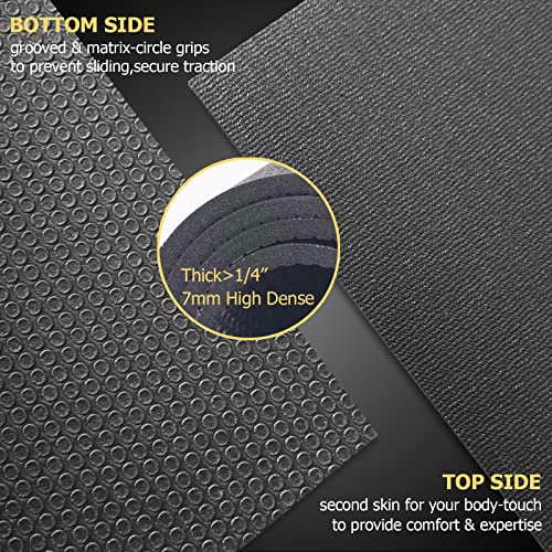 GXMMAT Large Exercise Mat 6'x4'/6'x5'/6'x6'(7mm) - color: Black Real, size: 6*5 FT
