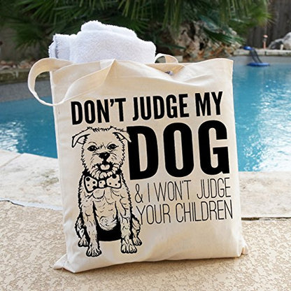 Pet Studio Art Don't Judge My Dog Tote Bag - color: Dog