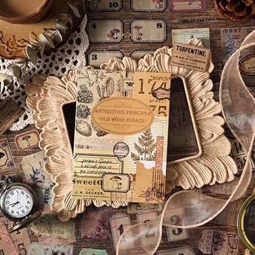 Vintage Stickers 20 Sheets About 200 Pcs Scrapbooking Supplies Journaling Stickers Junk Journal Collage Kit Art Bullet Journal (Antique Manager)