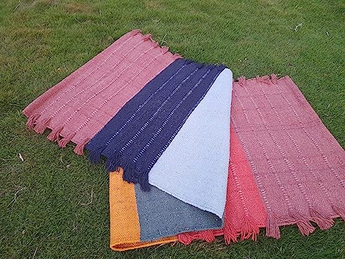 Jaipur art & Rugs Cotton Yoga Mat - Eco-Friendly Hand-Woven Rug - Non Slip & Thick (24”x72”x5mm) for Everyday Fitness at Home - Comfortable Extra-Long - color: Multi-7