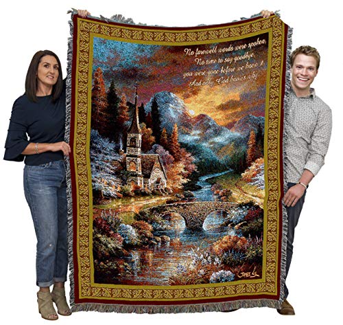 Pure Country Weavers Early Service Blanket by James Lee - No Farewell Words were Spoken - Sympathy Bereavement Gift Tapestry Throw Woven from Cotton - Made in the USA (72x54) - color: Early Service, size: 72" x 54"