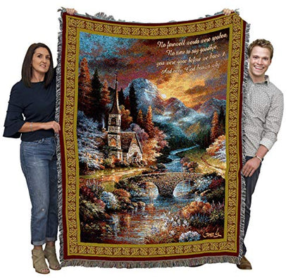 Pure Country Weavers Early Service Blanket by James Lee - No Farewell Words were Spoken - Sympathy Bereavement Gift Tapestry Throw Woven from Cotton - Made in the USA (72x54) - color: Early Service, size: 72" x 54"