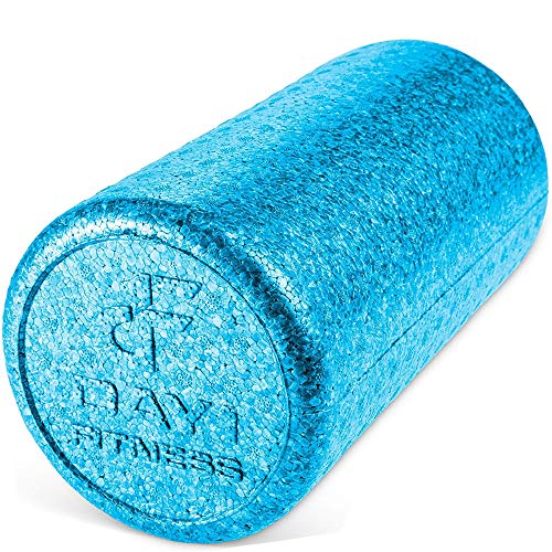 Day 1 Fitness High Density Muscle Foam Rollers - Sports Massage Rollers for Stretching, Physical Therapy, Deep Tissue, Myofascial Release - Ideal for Exercise and Pain Relief – Solid Blue, 12” - color: Solid Blue, size: 12"