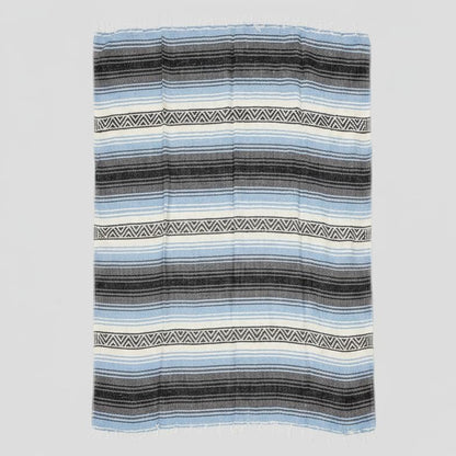 Open Road Goods Light Blue Mexican Blanket - Authentic Serape Falsa Blanket - Handmade - color: Light Blue