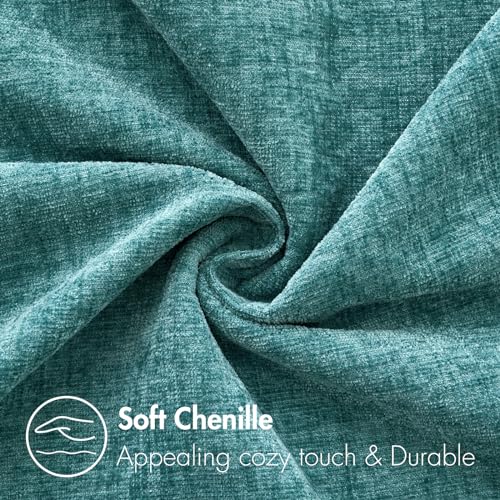 MIULEE Soft Chenille Euro Throw Pillow Covers Teal 24x24 Inch Pack of 2 | Modern Home Decor, Classic Decorative Pillows, Solid Dyed Cases, Boho Couch Cushion Covers for Sofa Bed Living Room - color: Teal, size: 24" x 24" (Pack of 2)