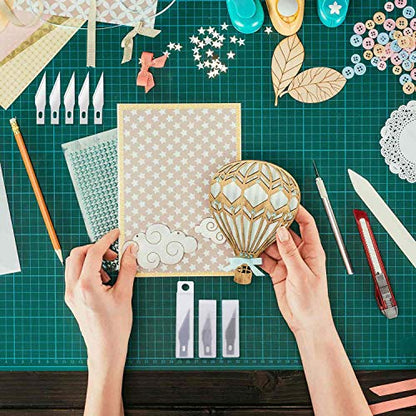 Anezus Craft Knife Precision Cutter and Self Healing Cutting Craft Mat Hobby Knife Set with 30 PCS Knife for Art Hobby Craft Scrapbooking Stencil - color: A.green