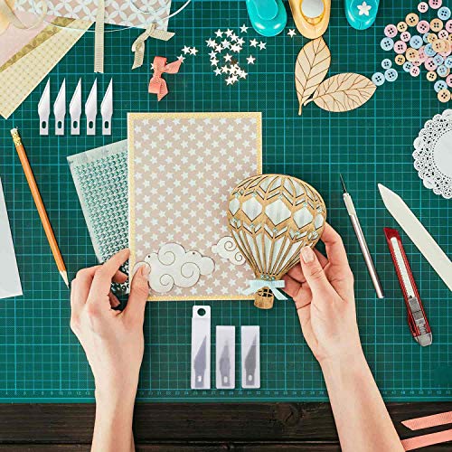 Anezus Craft Knife Precision Cutter and Self Healing Cutting Craft Mat Hobby Knife Set with 30 PCS Knife for Art Hobby Craft Scrapbooking Stencil - color: A.green
