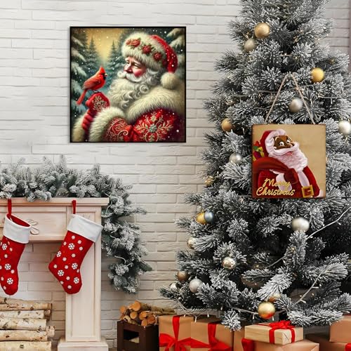 Shouruihua Diamond Painting Kits for Adults, Santa Claus Diamond Art Kits | Christmas, Gem Art, Diamond Dotz Kits, Diamond Dots, Full Round Drill Diamond Painting Kits for Adults, 11.8x11.8 in - color: Santa Claus