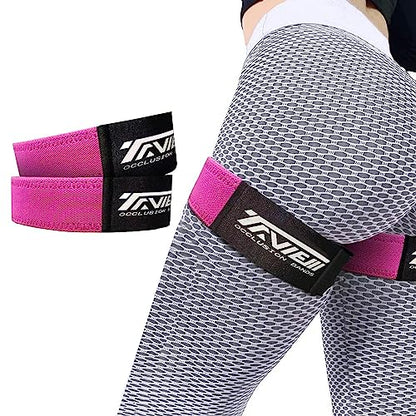 Occlusion Bands for Women Glutes & Hip Building, Blood Flow Restriction Bands BFR Bundle Booty Bands, Best Fabric Resistance Bands for Exercising Your Butt, Squat, Thigh, Fitness - color: Pink Full