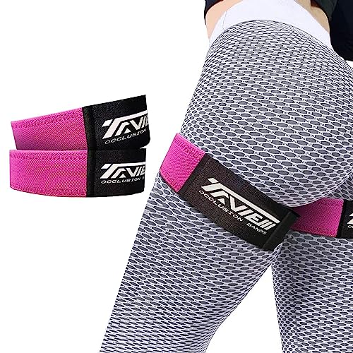 Occlusion Bands for Women Glutes & Hip Building, Blood Flow Restriction Bands BFR Bundle Booty Bands, Best Fabric Resistance Bands for Exercising Your Butt, Squat, Thigh, Fitness - color: Pink Full